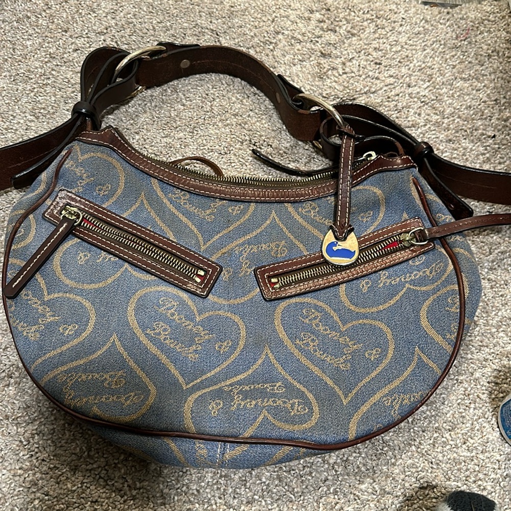 Classic denim Dooney and Burke hobo bag